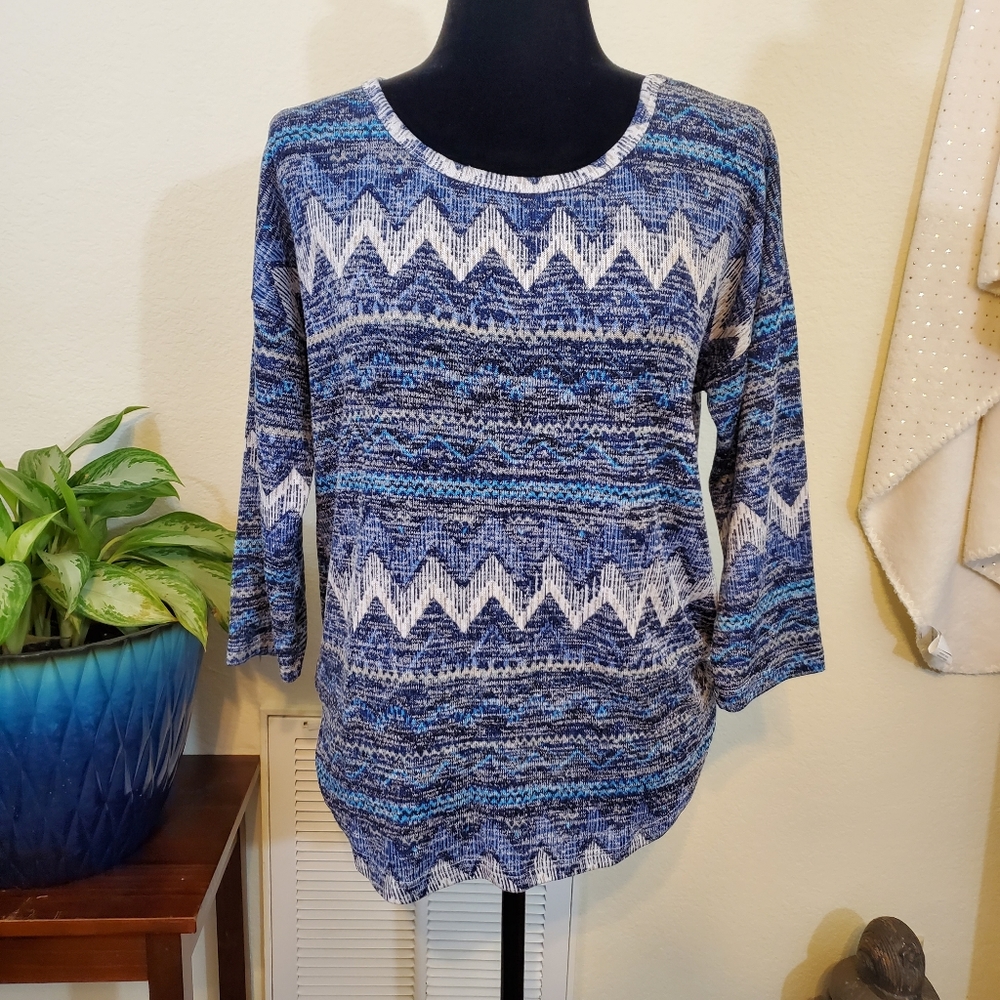 Absolutely Famous Women's Blue Blouse/Top, Size Large